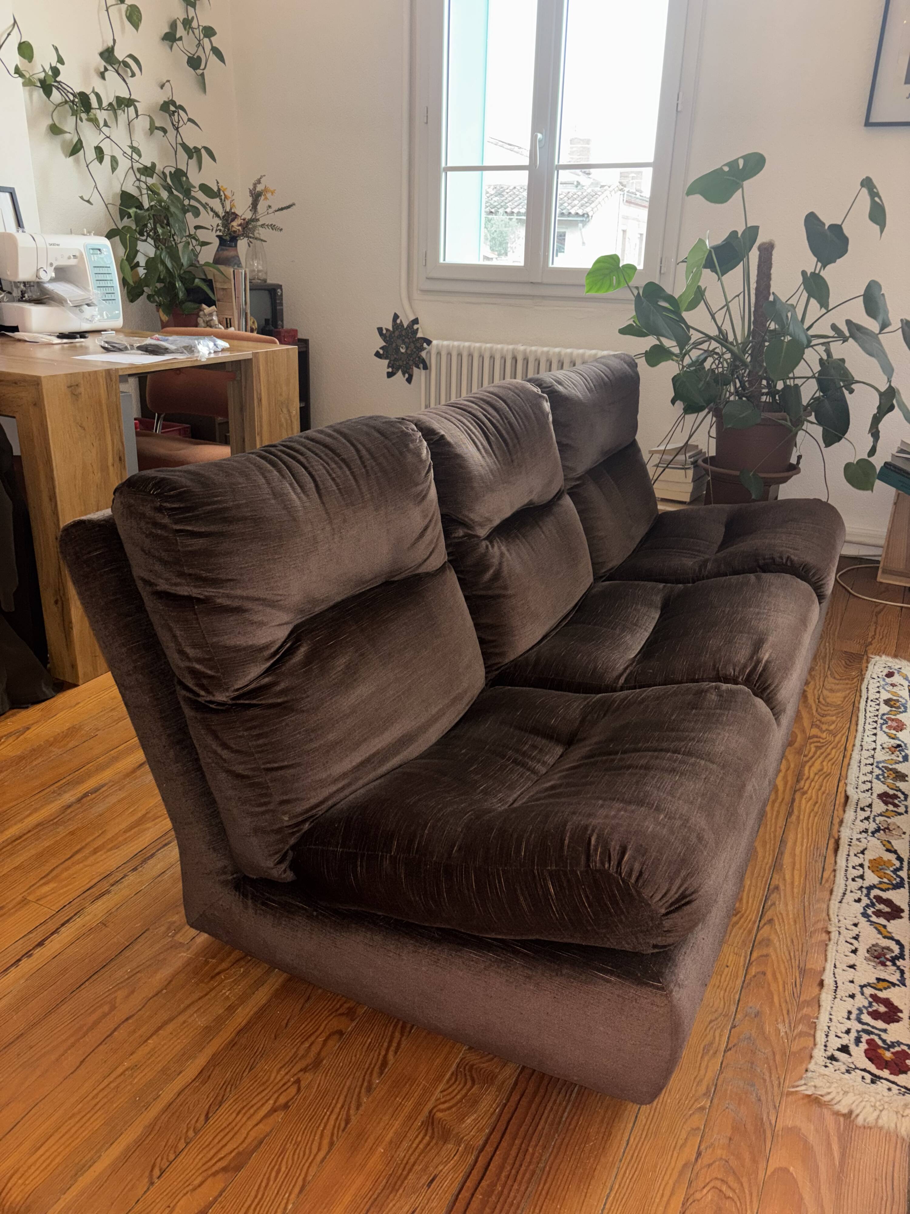 Albany canapé by Ligne Roset attributed to Michel Ducaroy – bison velvet – 1976