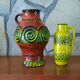 Pair of vases 1970's fat lava retro design mid century