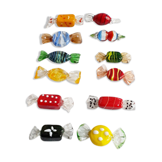 12 Murano glass knife rests