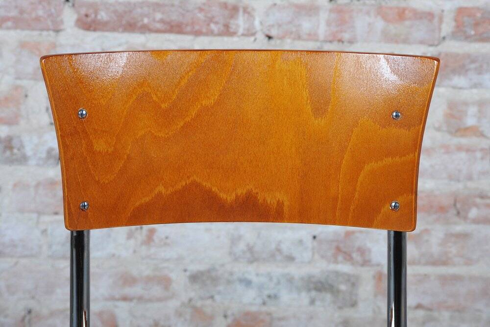 Bauhaus Chairs in Beech and Chromed Steel, Czech, 1930s, Set of 2