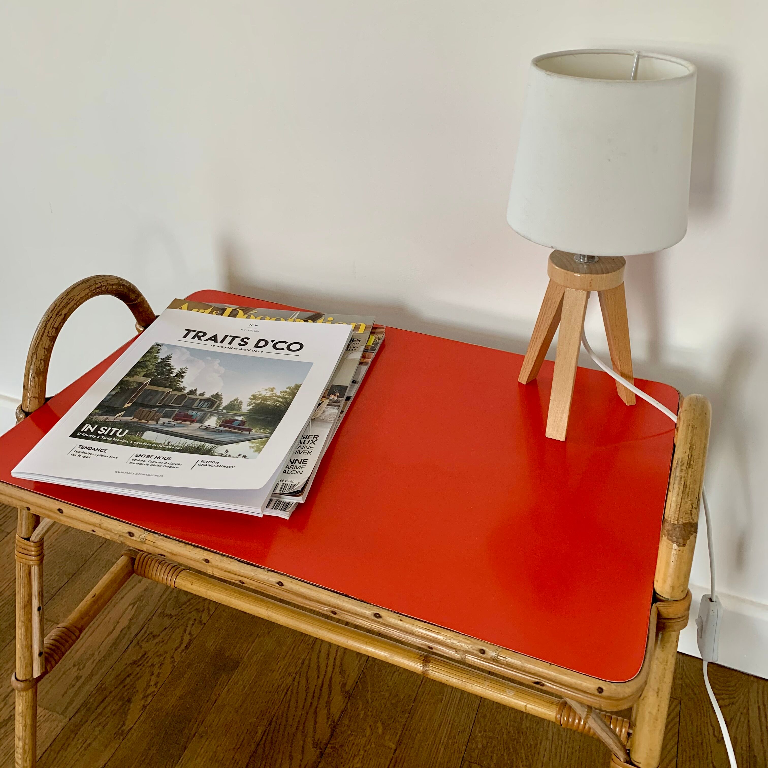Vintage rattan coffee table