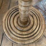 Lampadaire vintage Art déco en bois tourné