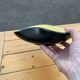 Large vintage 1950 bowl in black and yellow free-form ceramic