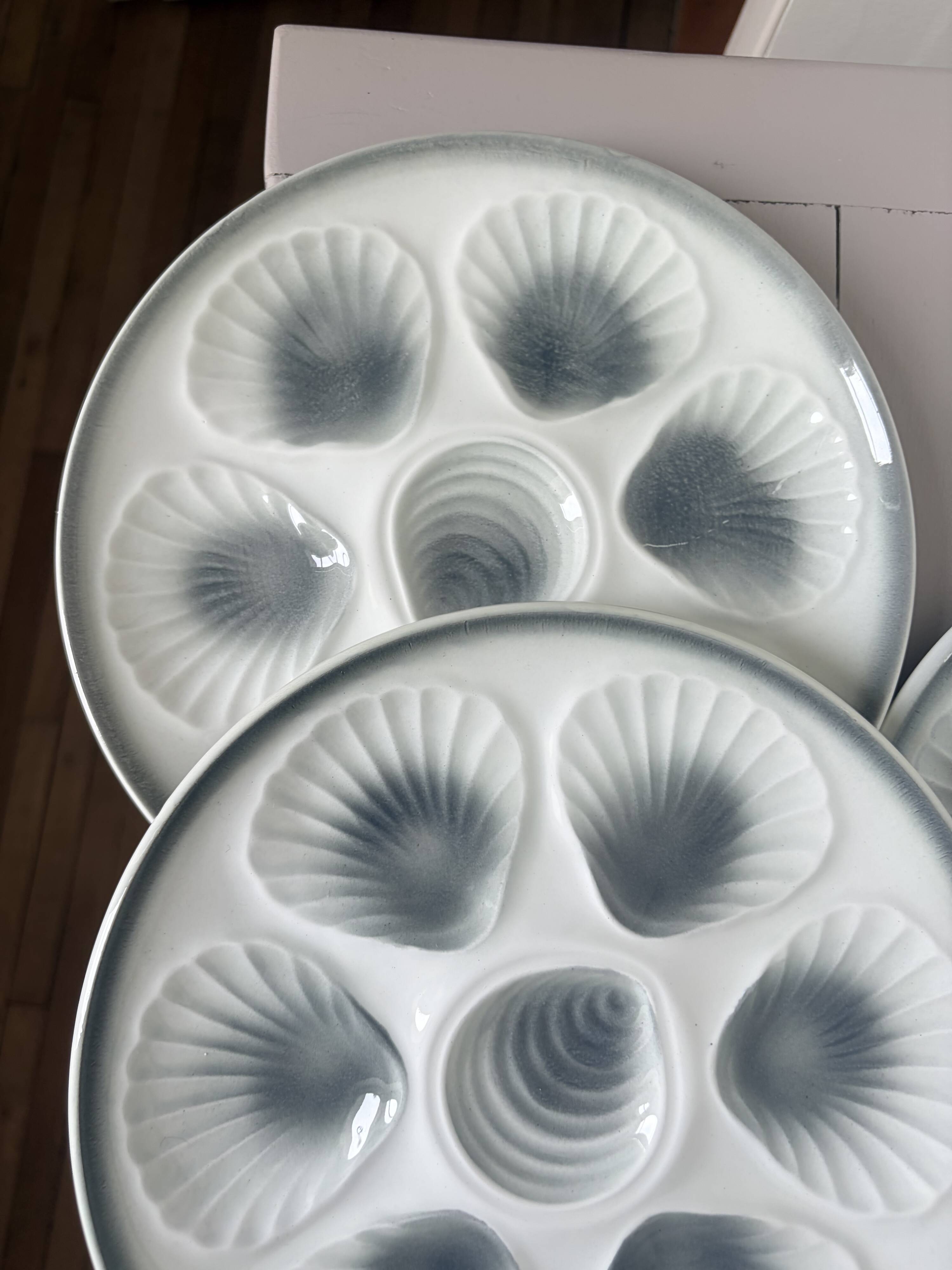 6 assiettes à huitres Moulin des Loups et Orchies 210371
