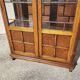Petite vitrine bibliotheque a petits carreaux et marqueterie ancienne