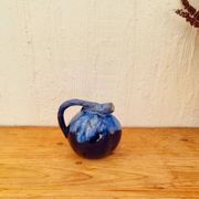 Alpho vintage blue ceramic melon jug