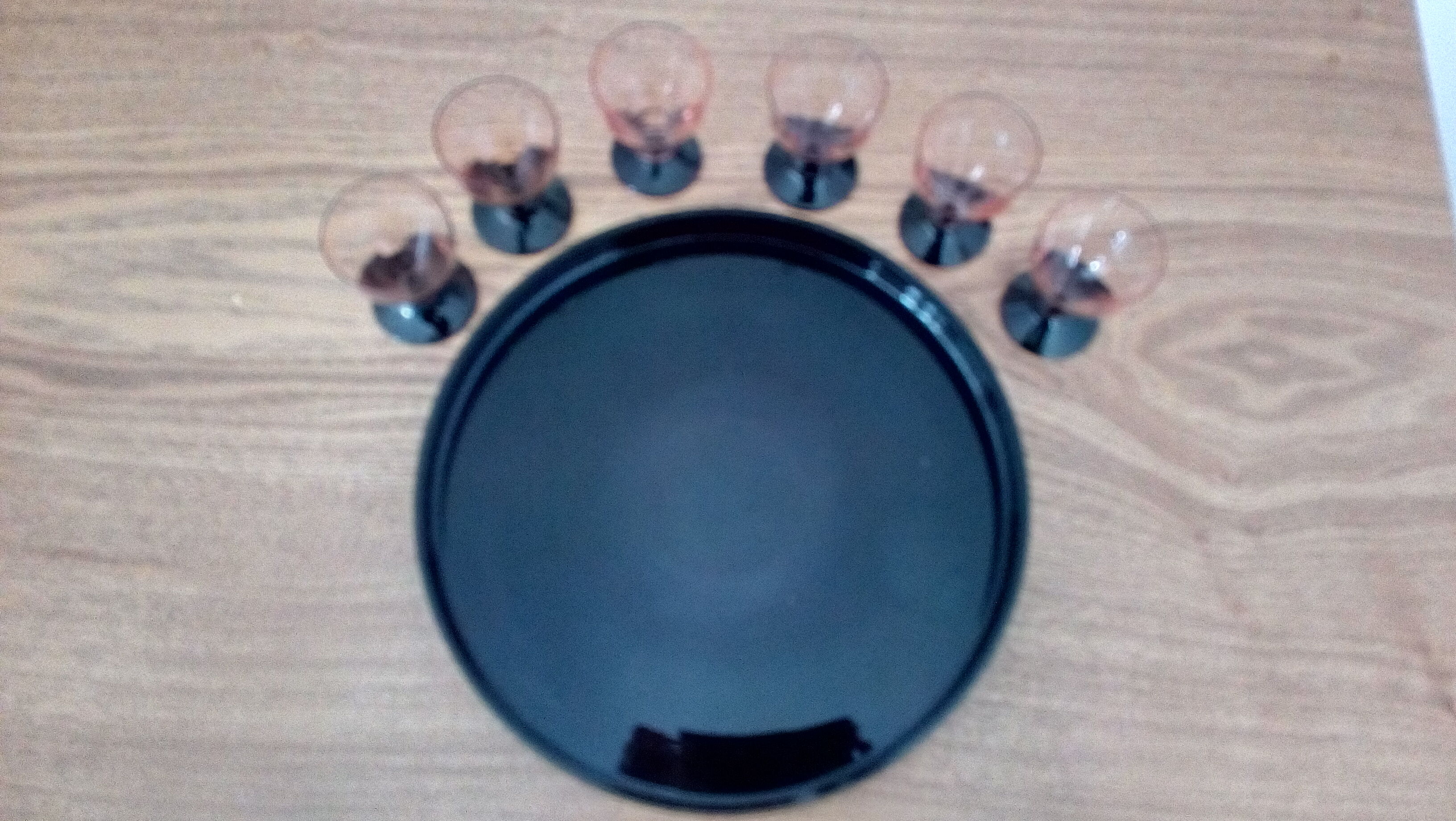 Art Deco port liqueur service tray - glasses