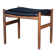 Rosewood Stool with Black Leather Seat, Denmark, 1960s