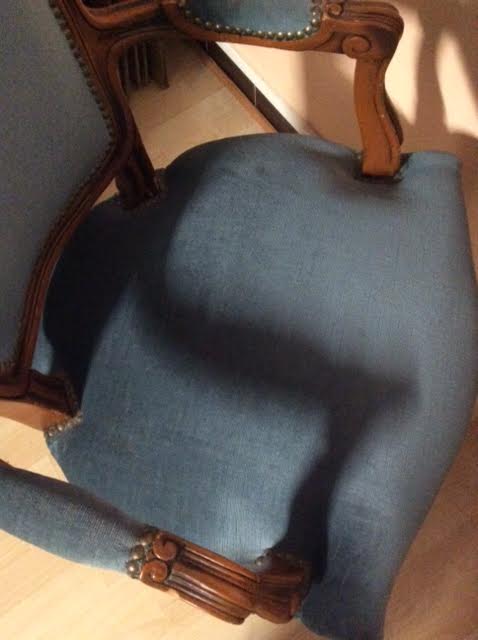 Velvet bedroom armchair