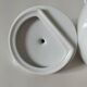 Graphic teapot in white porcelain with a minimalist design.