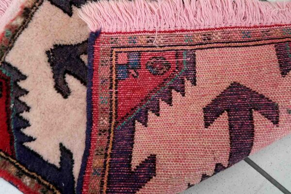 Vintage persian carpet hamadan handmade 42cm x 60cm 1970s