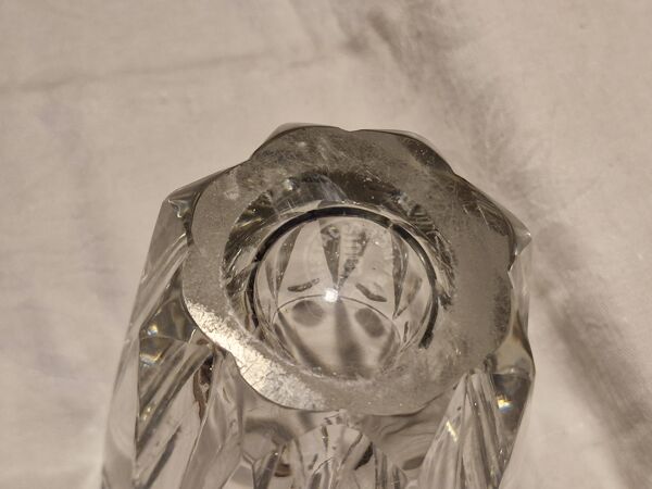 Vase ancien en cristal - Estampille  Saint Louis - Hauteur 15,5 cm