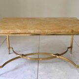 Marble and gilded metal coffee table