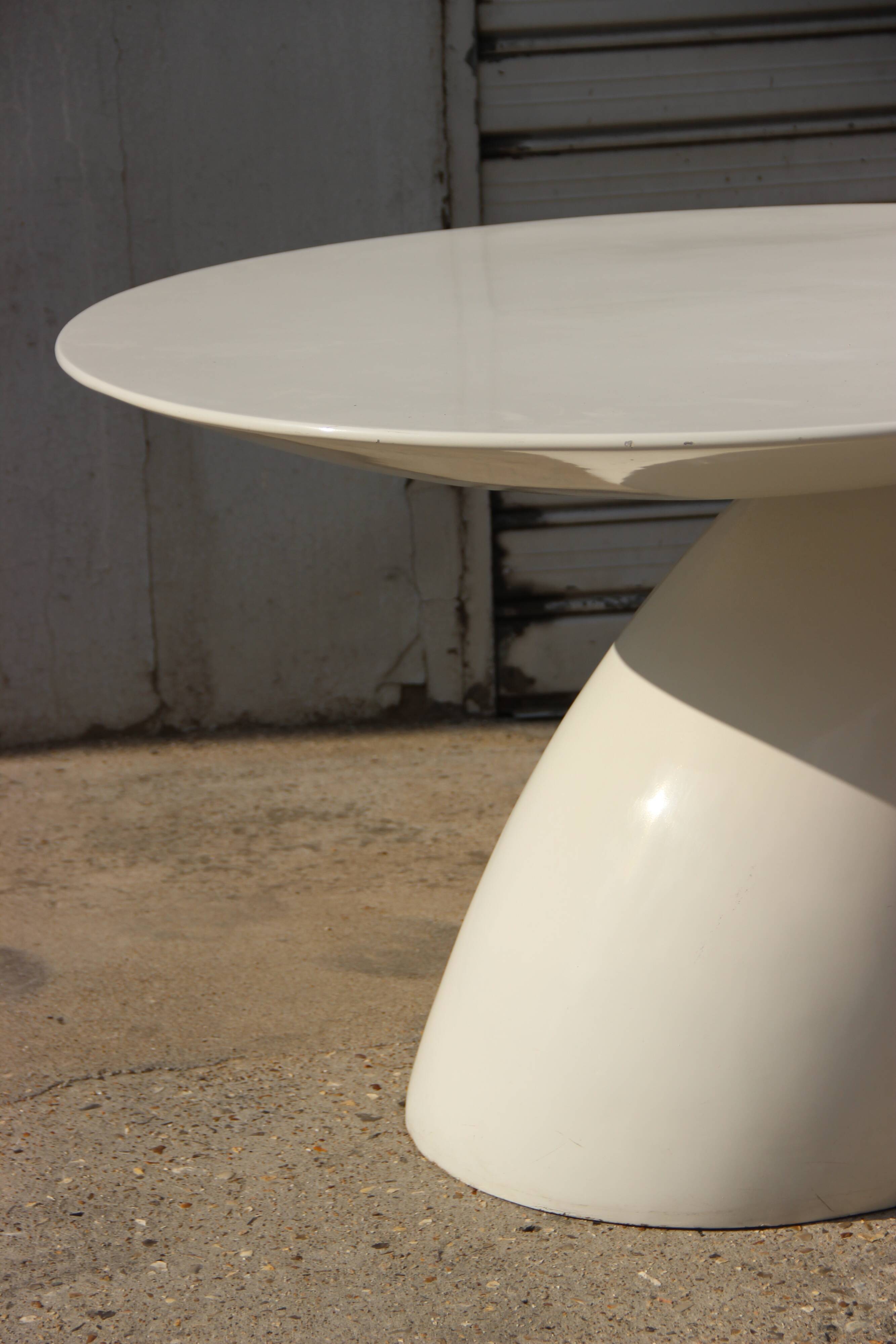 Laquered resin dining table