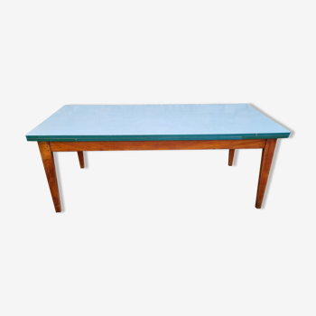 Green formica farmhouse table, vintage, 50s