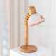 Solbackens Svarveri Pine Wood Table Lamp with Pink Ice Glass Shade – Mid Century 1960s