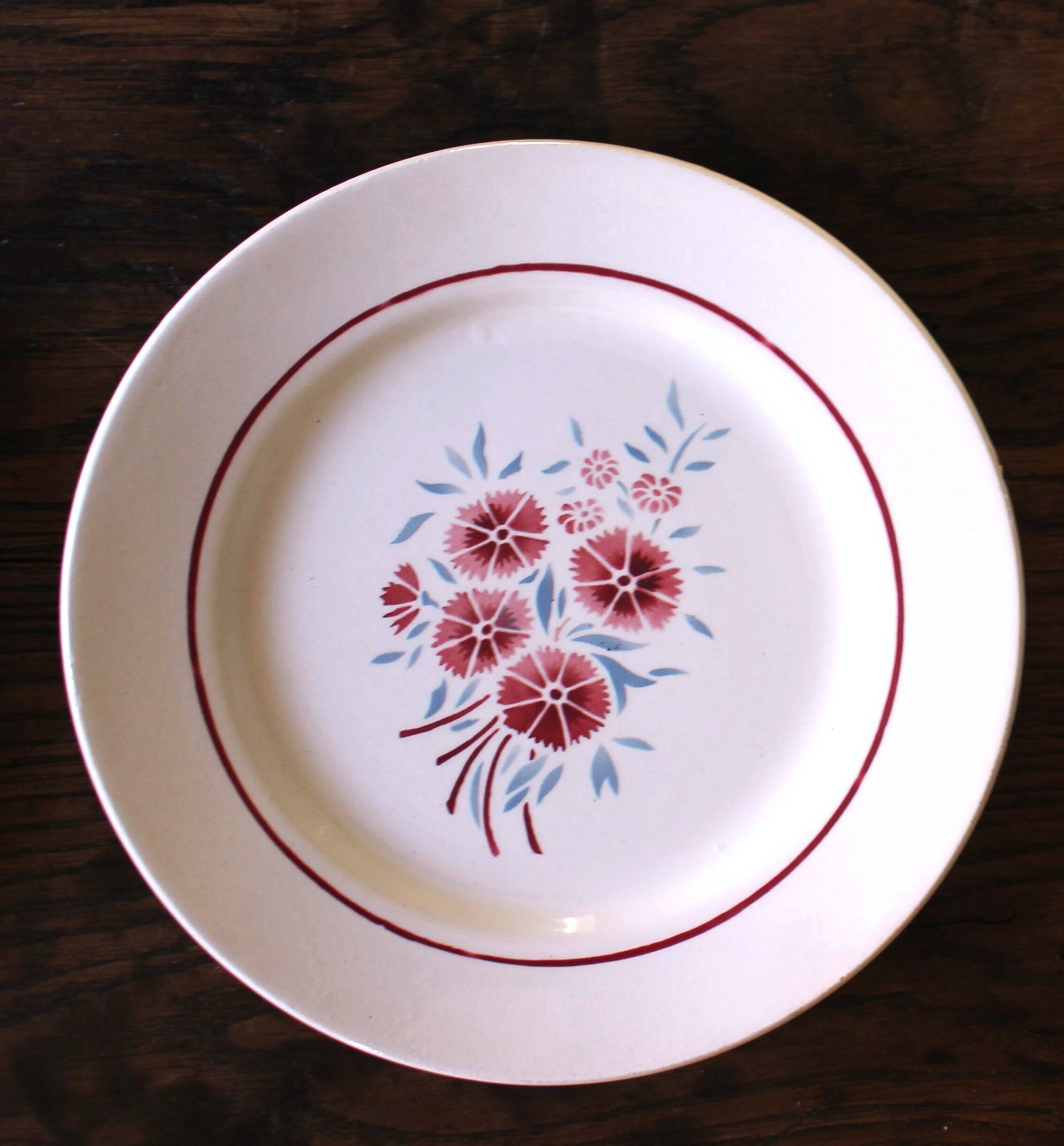 6 small paired plates Badonviller Saint Amand Luzin Digoin Sarreguemines