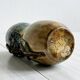 Very colorful glazed earthenware vase, old vase with floral decoration.