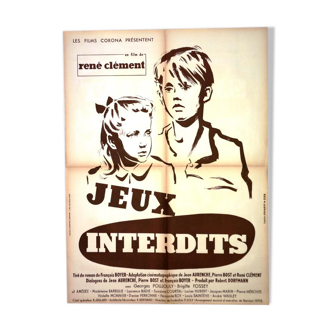 Affiche  cinéma " Jeux Interdits" 1952 Brigitte  Fossey