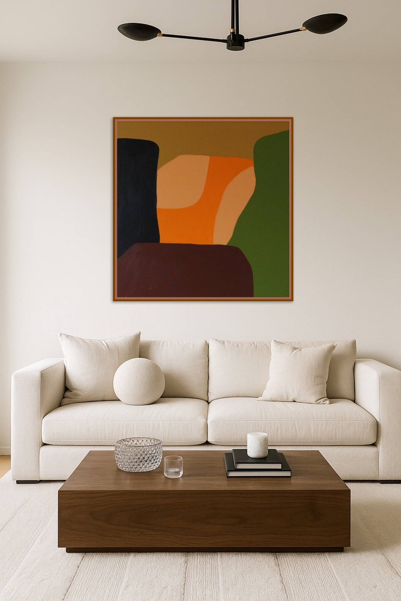 Art abstrait moderne signé 80x80cm