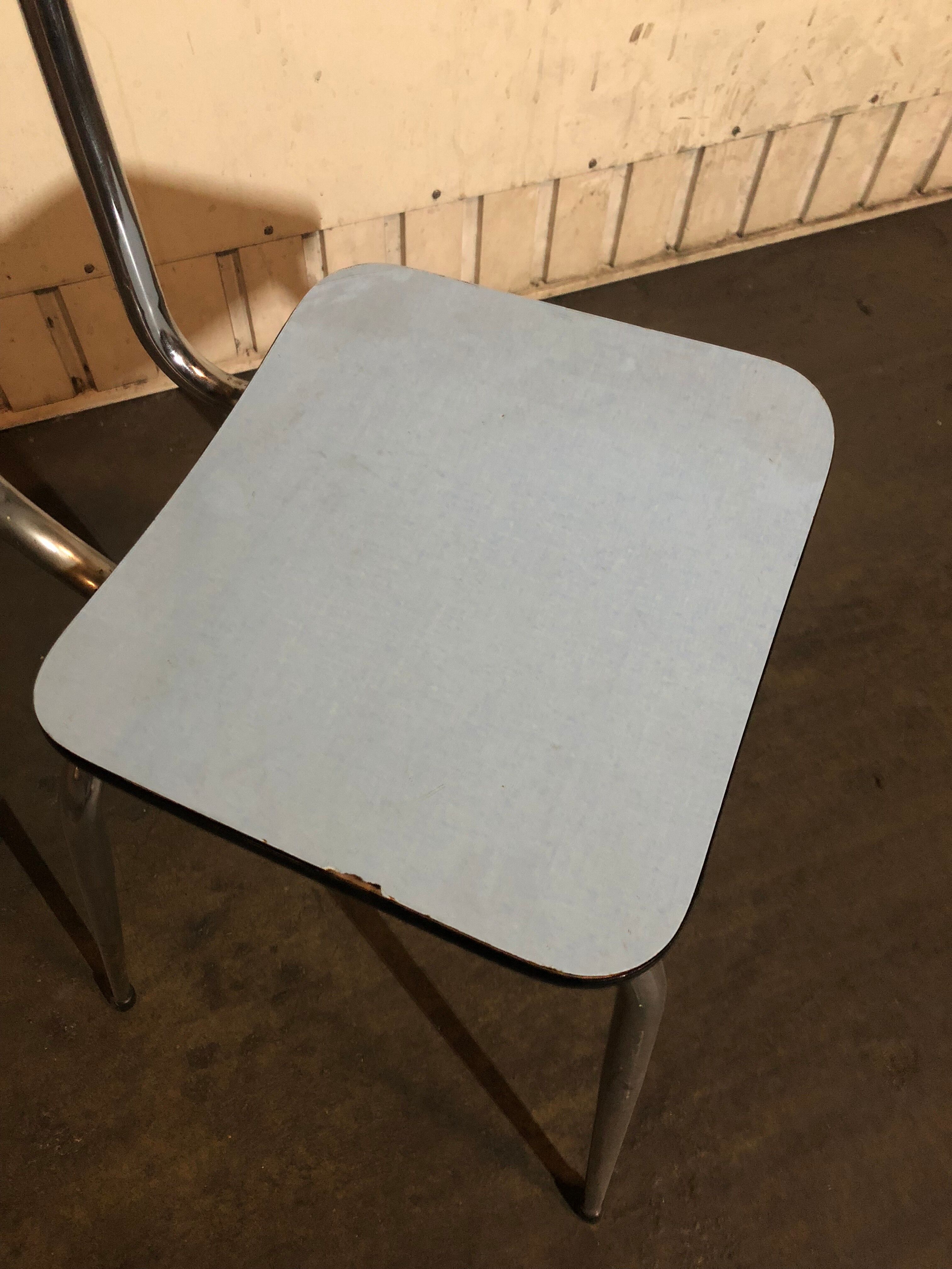 Lot chairs + blue formica stool
