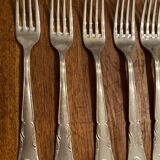 Box 12 forks and 12 spoons, gulden, silver metal
