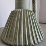 Vintage green ceramic pitcher, decorative jug from the 1960s