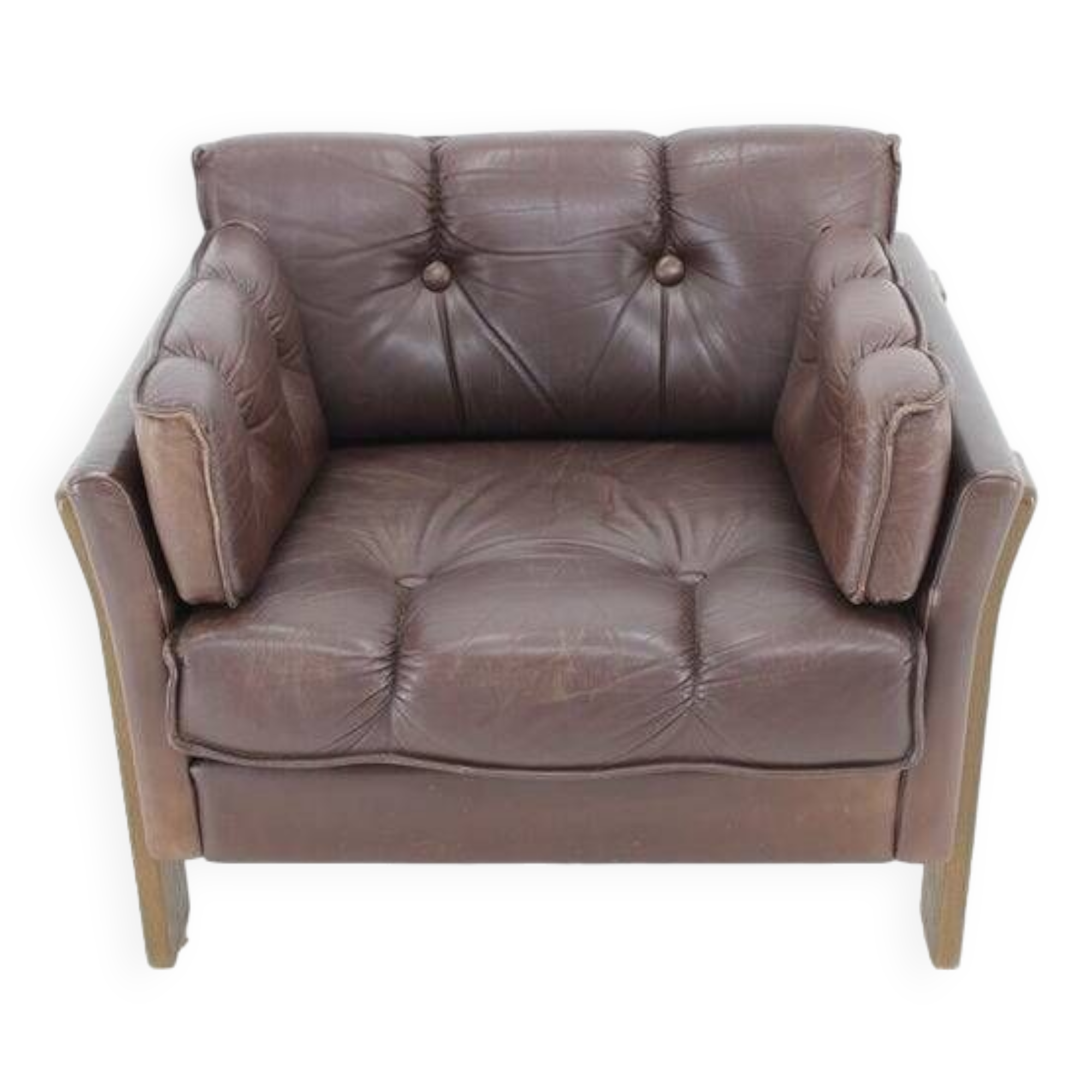 1970s Brown Leather armchair, Denmark