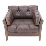 1970s Brown Leather armchair, Denmark
