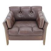 1970s Brown Leather armchair, Denmark