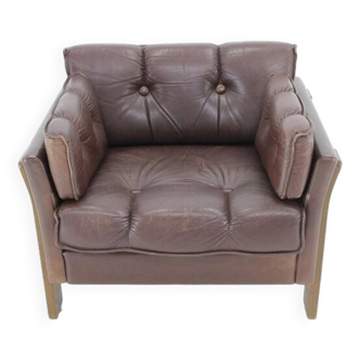 1970s Brown Leather armchair, Denmark