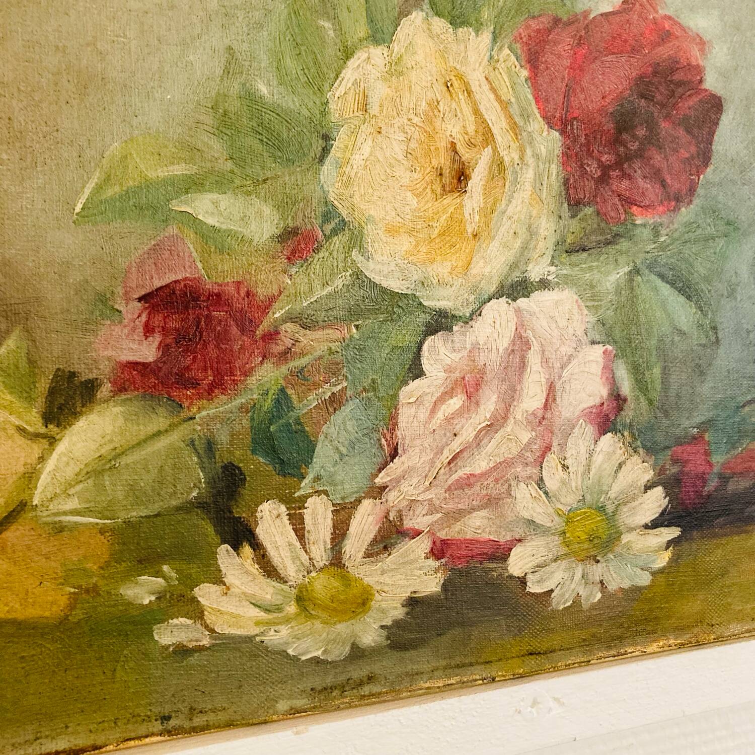Oil on canvas 1898 still life bouquet deposited