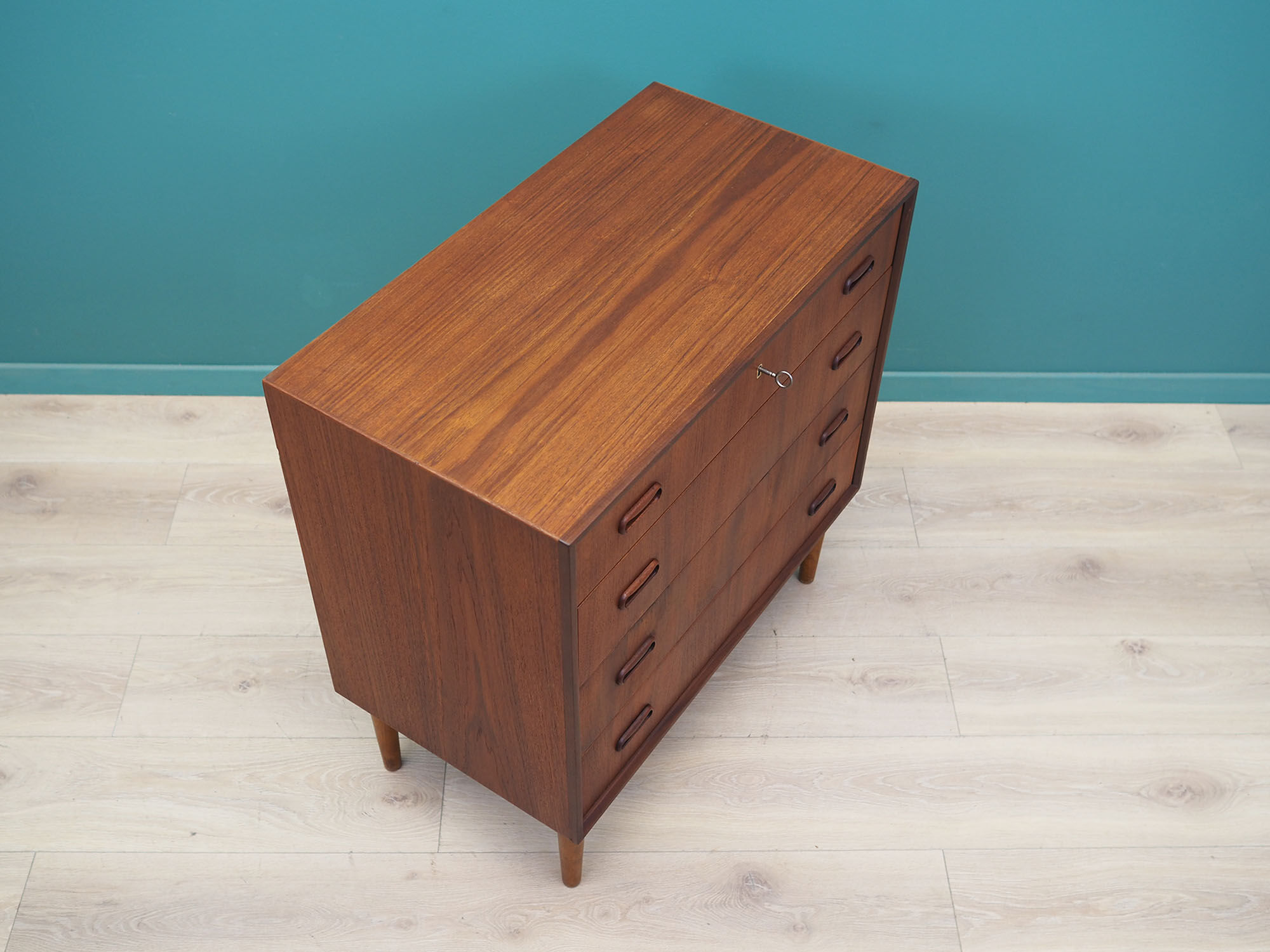 Teak chest of drawers, danish design, 1970s, made in denmark