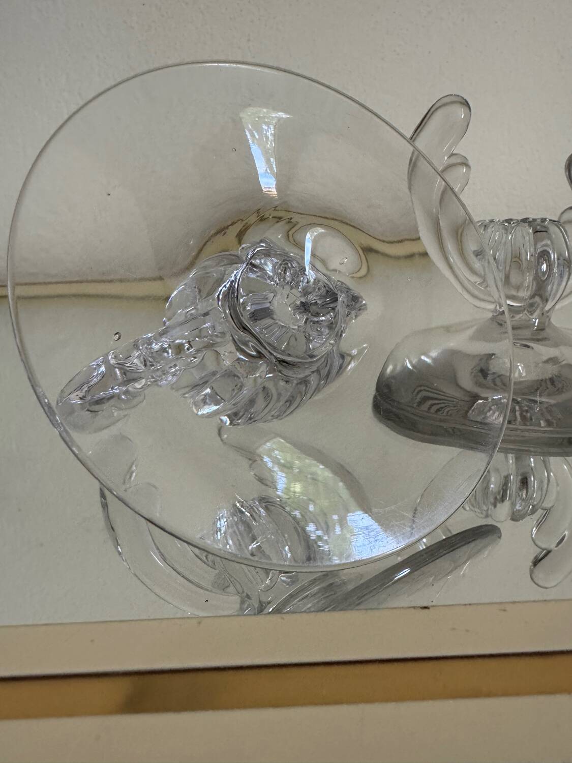 Art Deco crystal candle holder