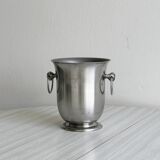 small matte silver metal ice bucket