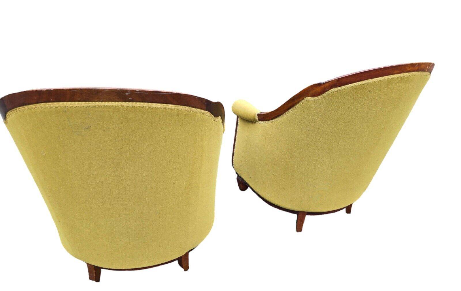art deco style armchairs in mahogany (pair)