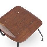 Curved plywood and metal chair, 1950s, set of 4