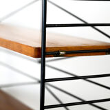 Vintage bookcase with metal frame