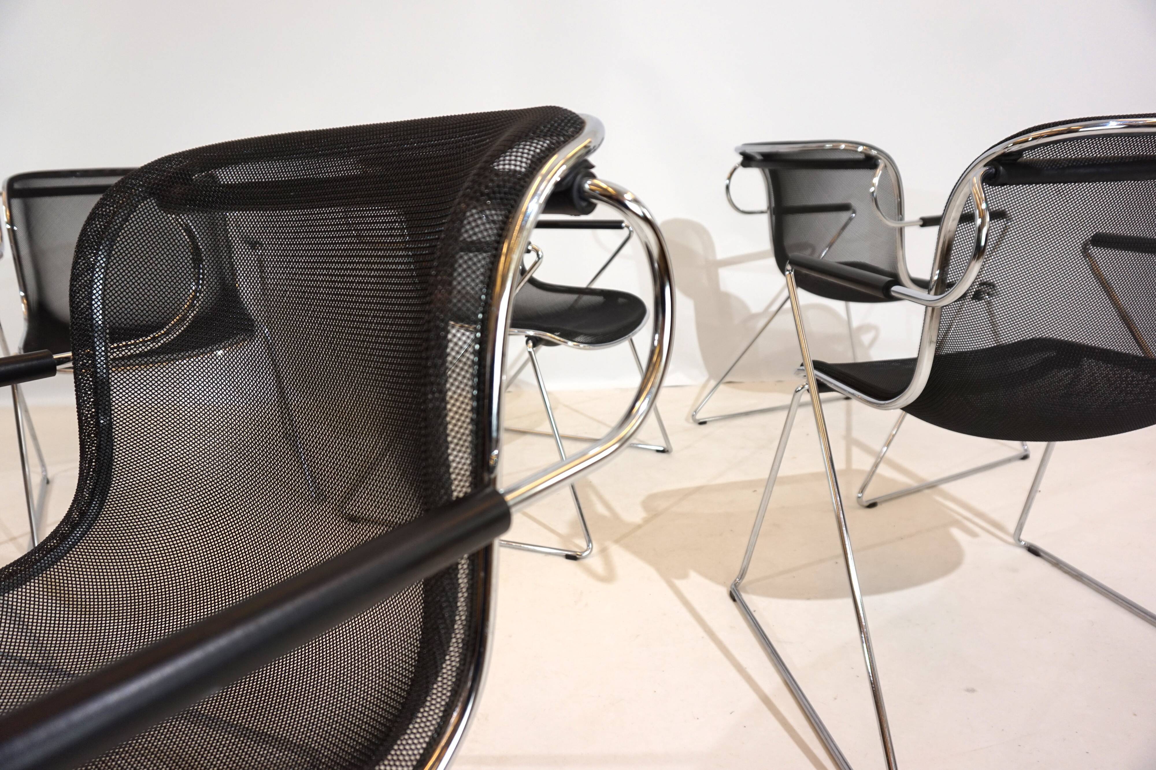 Set of 6 Castelli Penelope dining/conference chairs by Charles Pollock
