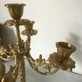 Pair of golden brass candlesticks