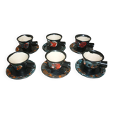 Service 6 cups and sub-cups fat lava from the 60s