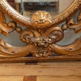 Miroir doré ancien XIXe Bois