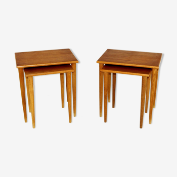 Teak and oak tableS set, Sweden, 1960