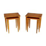 Teak and oak tableS set, Sweden, 1960