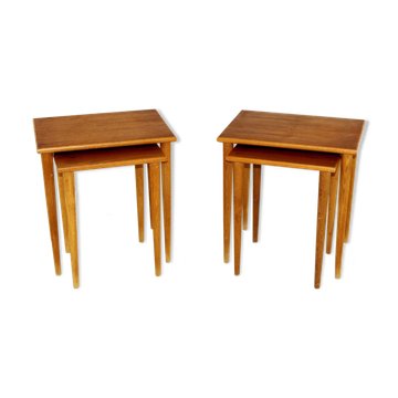 Teak and oak tableS set, Sweden, 1960