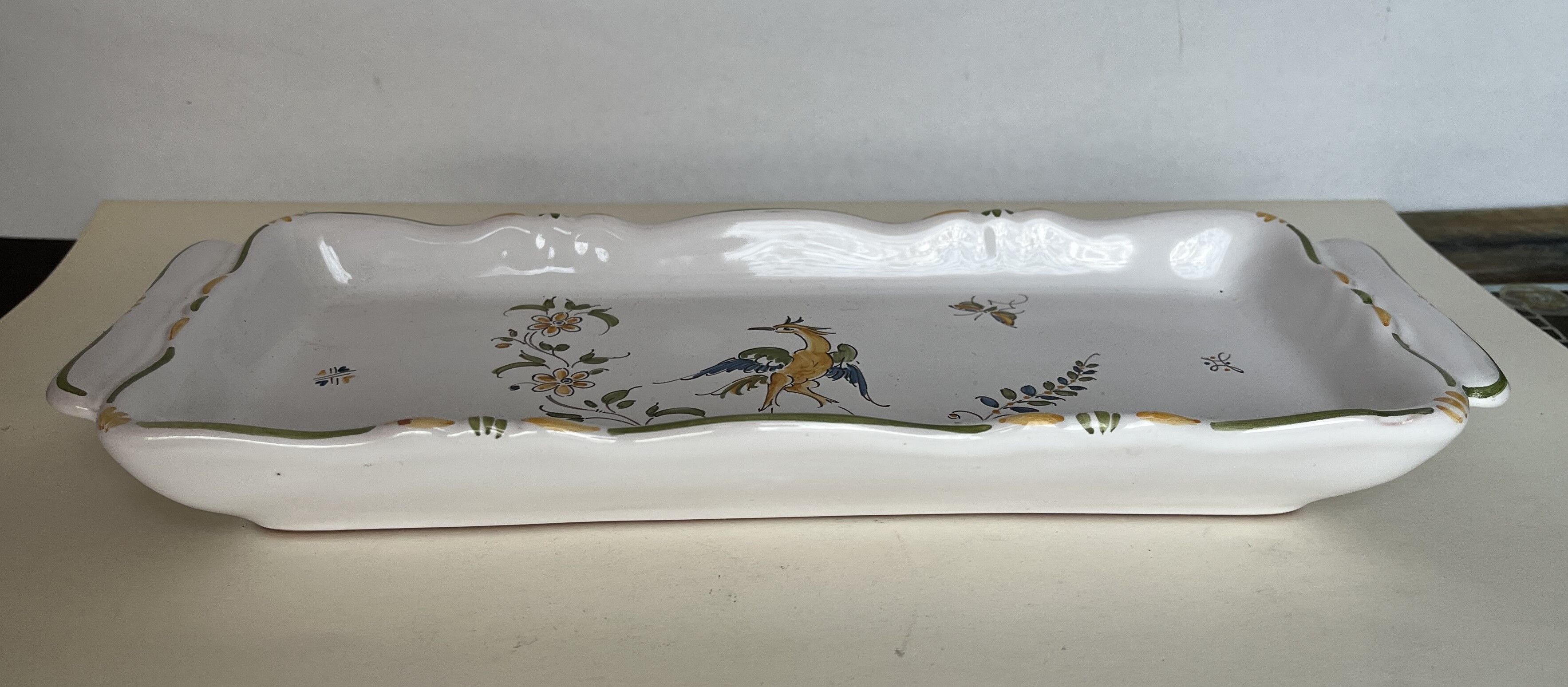 Rectangular dish in earthenware from Moustiers