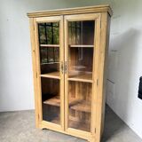 Glass cabinet or display case in pine 1950