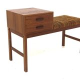 Scandinavian teak telephone bench, Sweden, 1960