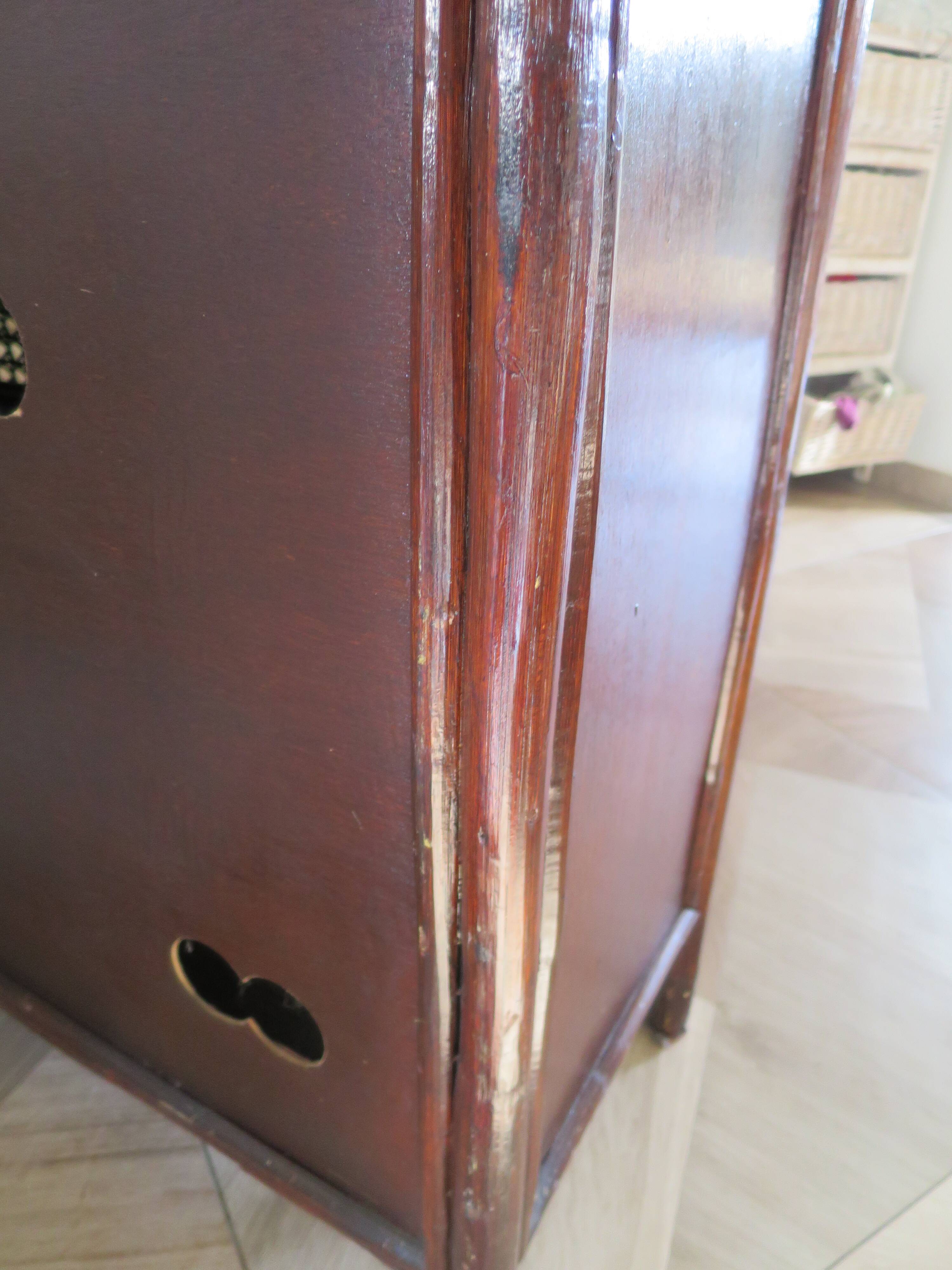 Support buffet bibus woven rattan 2 doors in caning - vintage 60s/70s