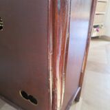 Support buffet bibus woven rattan 2 doors in caning - vintage 60s/70s